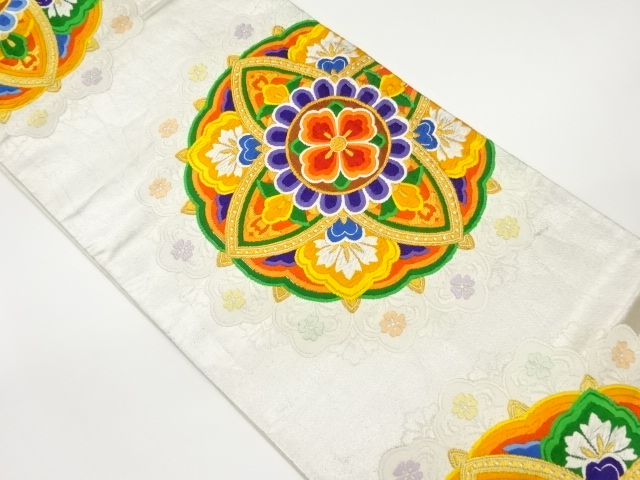 華紋模様織出し袋帯